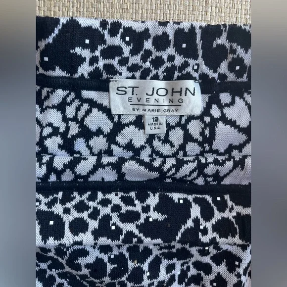 Vintage St. John Evening by Marie Gray leopard print knit cardigan and skirt - Picture 10 of 12